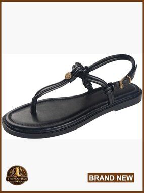 T-Strap Flat Sandals Adjustable Ankle Buckle Open Toe Comfortable Summer Beach